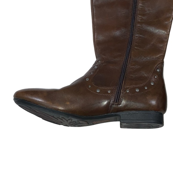 BORN Lizzie Western-Inspired Studded Genuine Leather Brown Boots - Women Size 8 - Picture 4 of 16